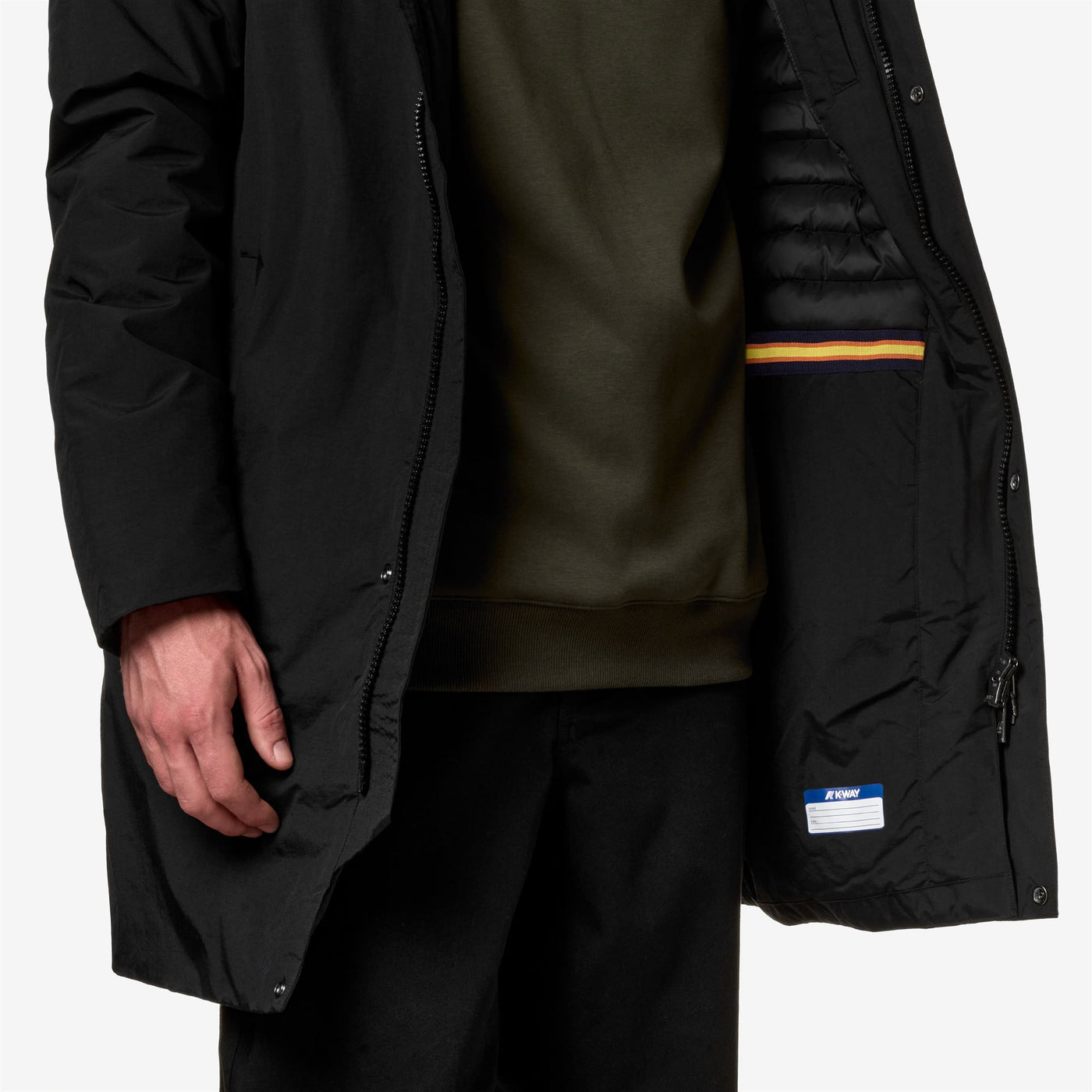 Jackets Uomo THOMAS WARM OTTOMAN 3/4 lunghezza BLACK PURE – K-Way.com