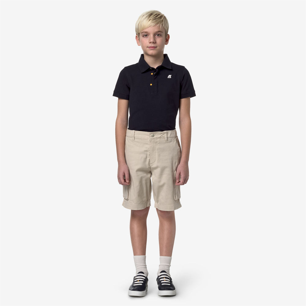 Beige Grey Boys' Cargo Bermuda Shorts for City Wear 02