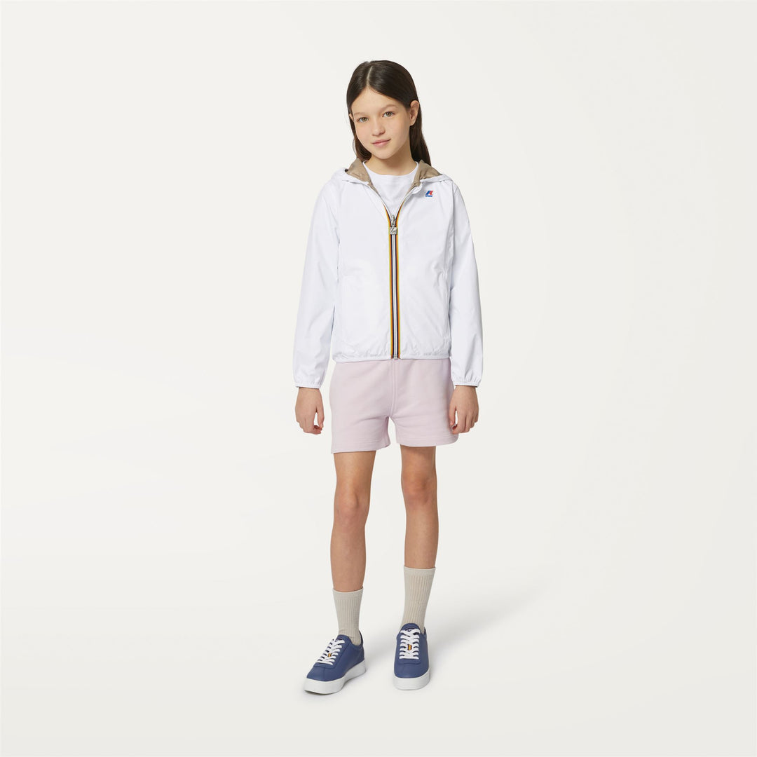 Jackets Girl P. LILY PLUS.2 DOUBLE Short WHITE - BEIGE TAUPE Dressed Back (jpg Rgb)		