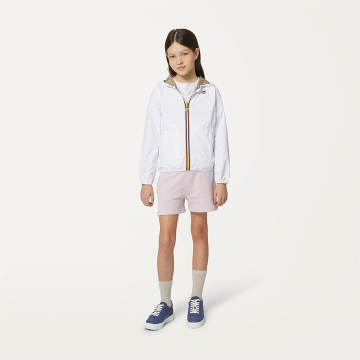 Jackets Girl P. LILY PLUS.2 DOUBLE Short WHITE - BEIGE TAUPE Dressed Back (jpg Rgb)		