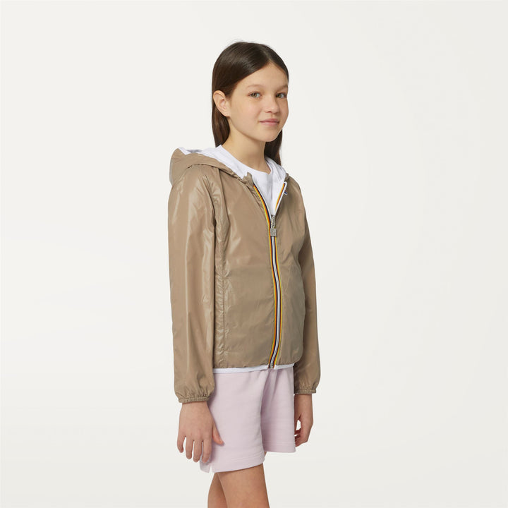 Jackets Girl P. LILY PLUS.2 DOUBLE Short WHITE - BEIGE TAUPE Detail Double				