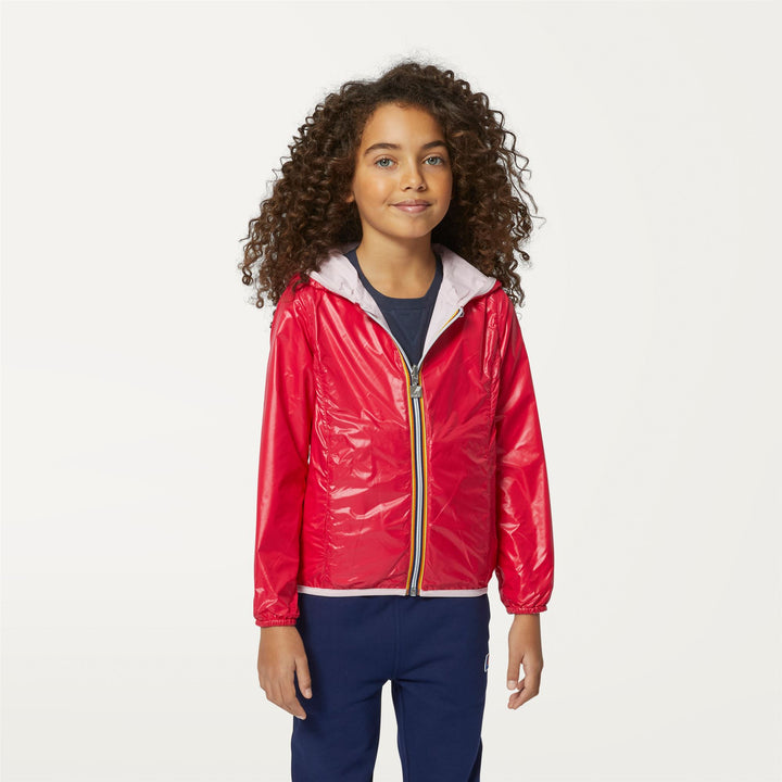 Jackets Girl P. LILY PLUS.2 DOUBLE Short PINK ROSE - RED BERRY Detail Double				