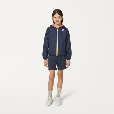 Jackets Girl P. LILY PLUS.2 DOUBLE Short BLUE D-PINK MD Dressed Back (jpg Rgb)		