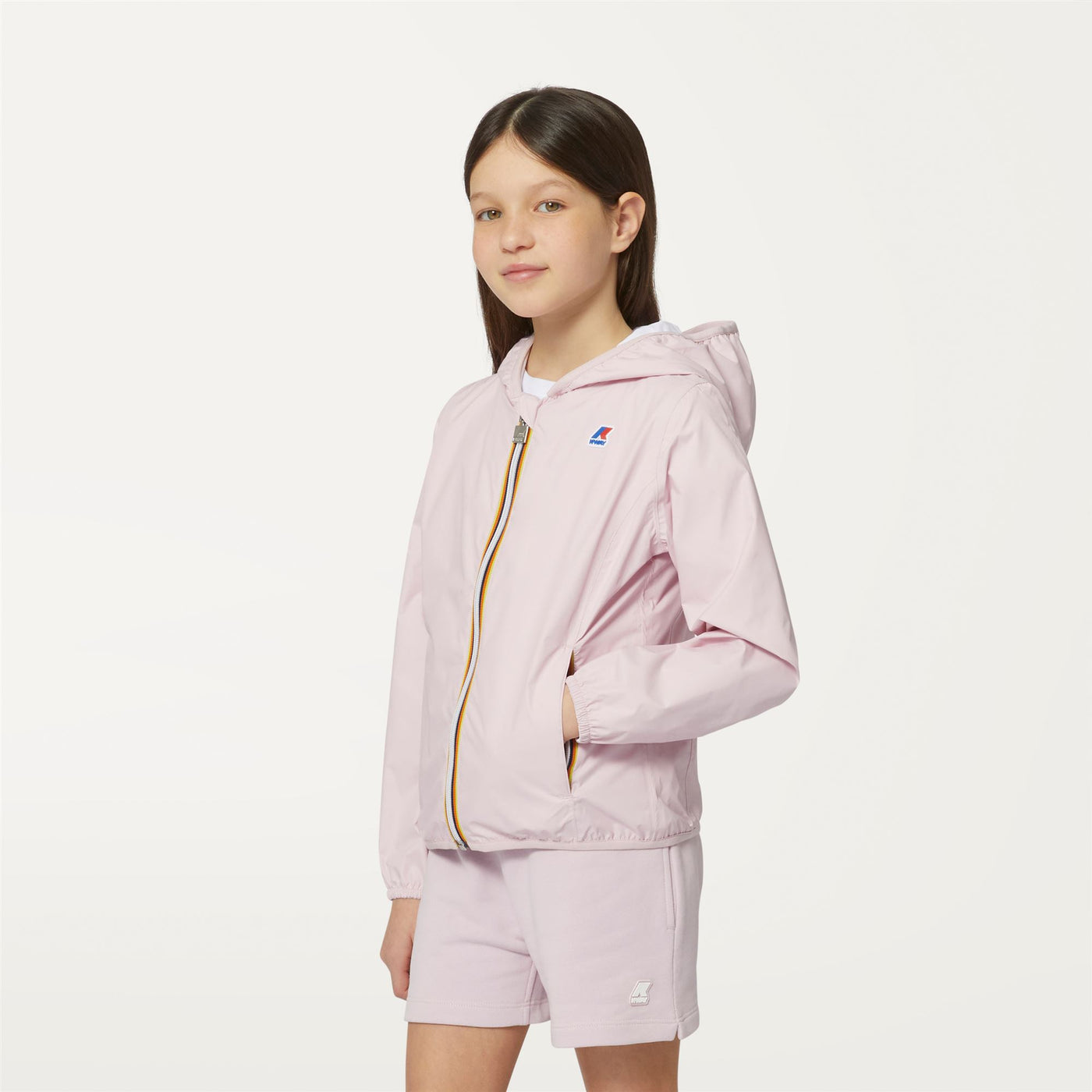 Jackets Girl P. LILY PLUS.2 DOUBLE Short PINK ROSE - WHITE Detail (jpg Rgb)			