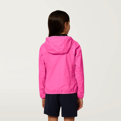Jackets Girl P. LILY PLUS DOUBLE FLUO Short PINK FLUO-BLACK Dressed Front Double		