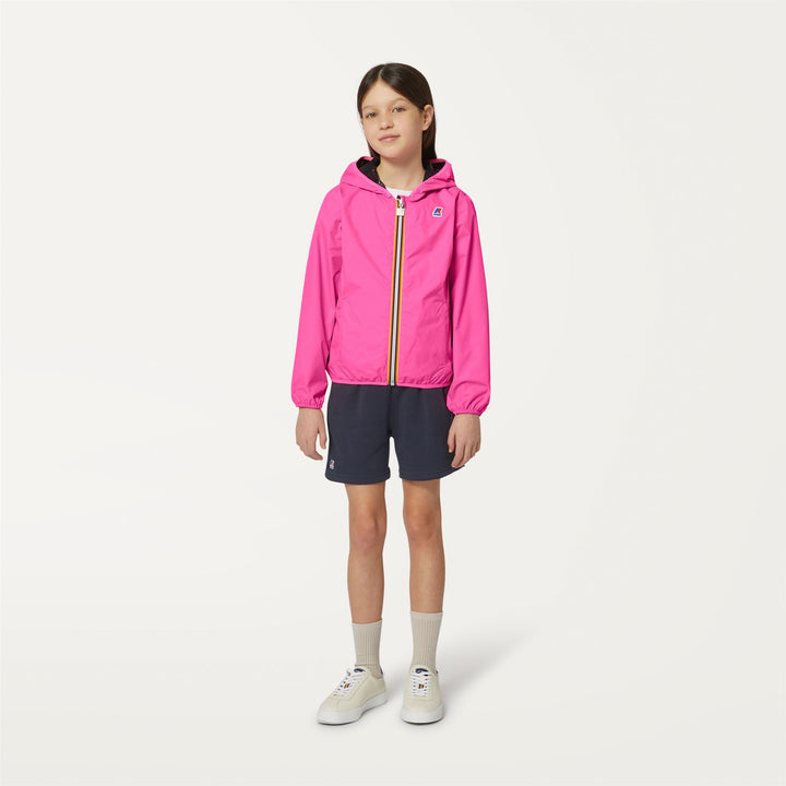 Jackets Girl P. LILY PLUS DOUBLE FLUO Short PINK FLUO-BLACK Dressed Back (jpg Rgb)		