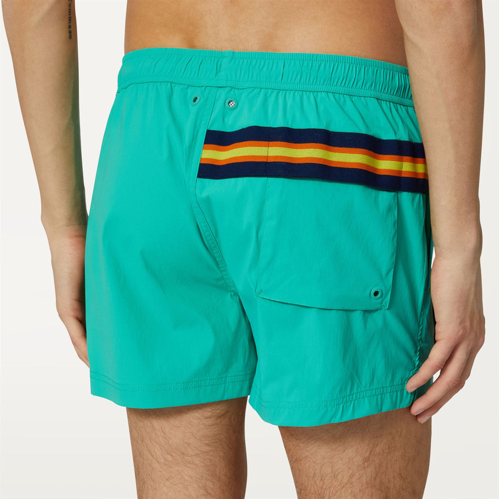 Bathing Suits Man BREEZEL Swimming Trunk GREEN MARINE Detail Double				