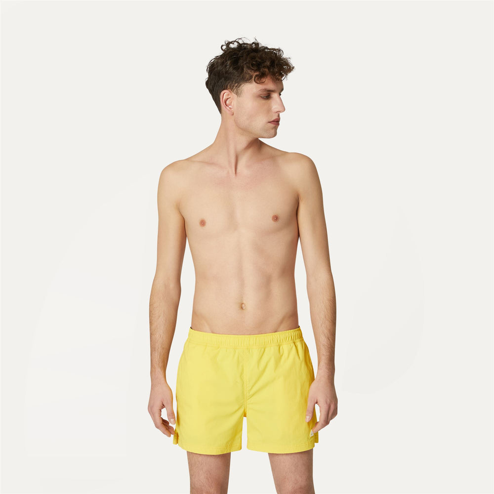 Sunstruck Yellow Men's Quick-Dry Swimming Trunks with Pockets 02