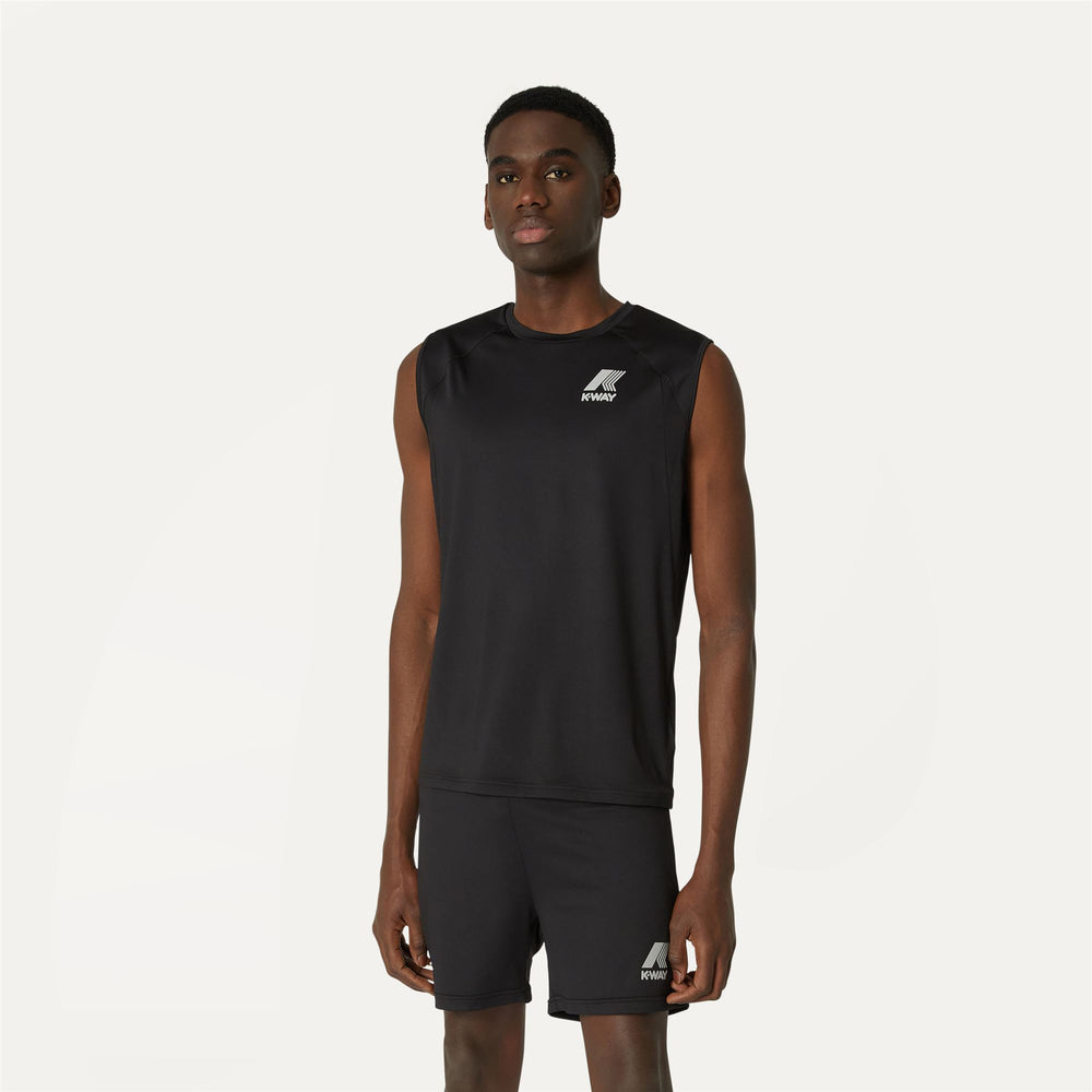 Canotta da Allenamento Uomo Nera Grigia con Logo Riflettente 02