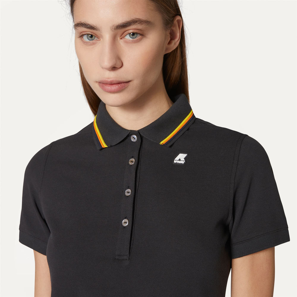 Polo Shirts Woman JEANNINE Polo BLACK PURE Detail Double				
