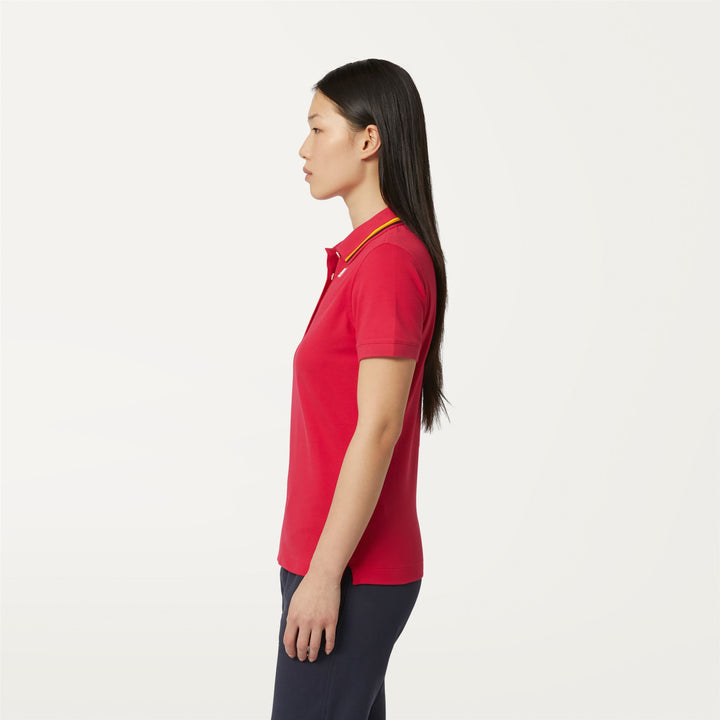 Polo Shirts Woman JEANNINE Polo RED BERRY Detail (jpg Rgb)			