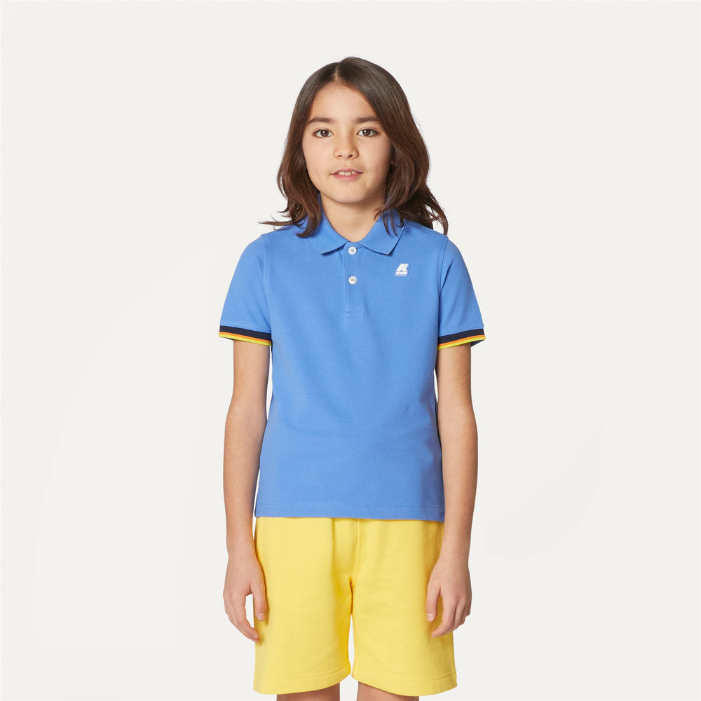 Polo in Cotone Stretch Blu Ultramarino per Ragazzi da Città 02