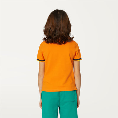 Polo Shirts Boy P. VINCENT Polo ORANGE RUST Dressed Front Double		