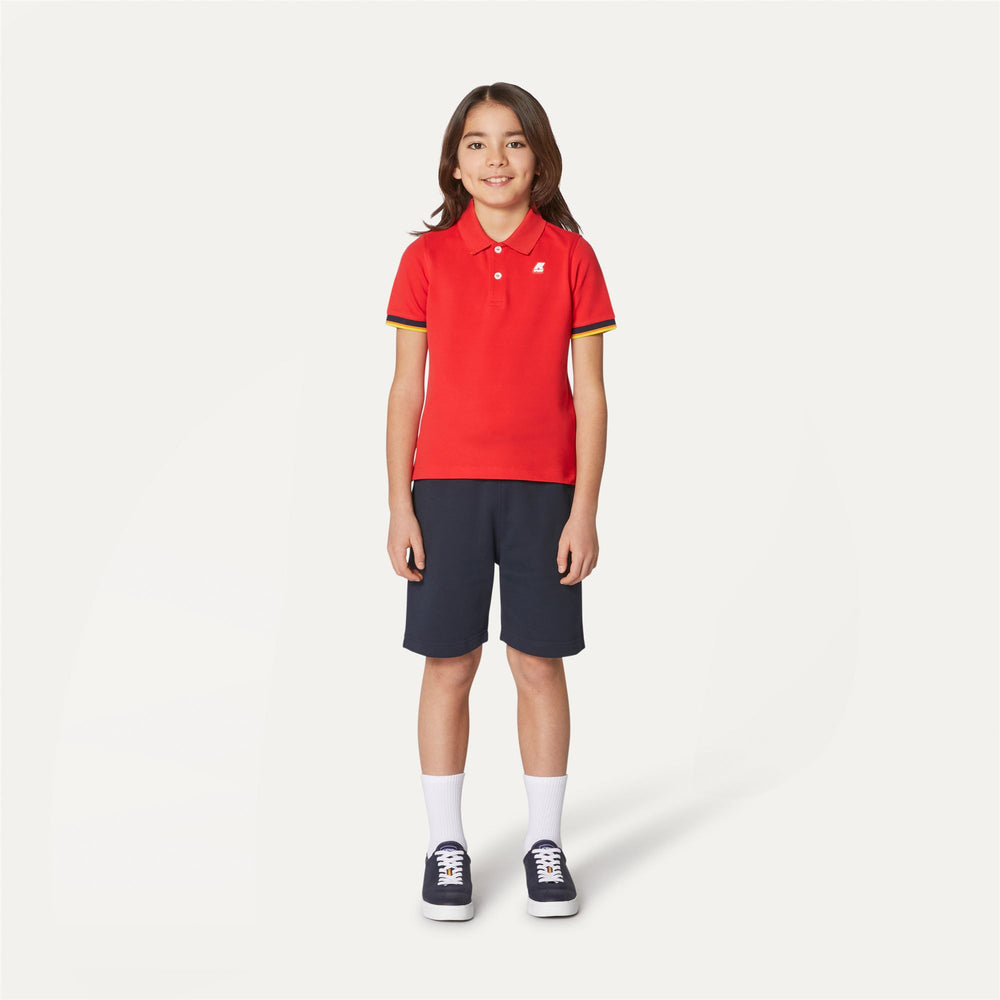Red Boy's Stretch Cotton Polo Shirt for City Wear 02