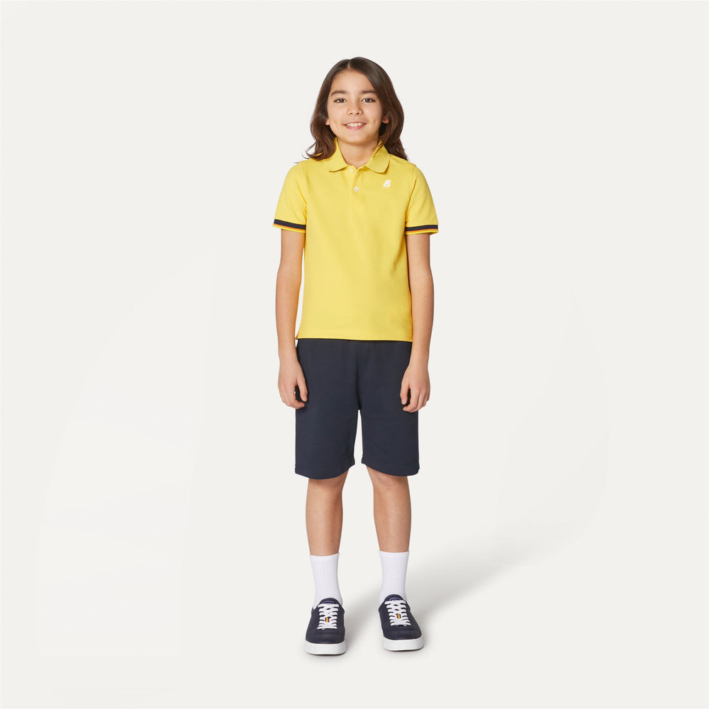 Sunstruck Yellow Boy's Stretch Cotton Polo Shirt for City Wear 02