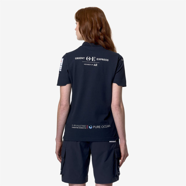 Polo Shirts Unisex DROSAY ORIENT EXPRESS TEAM AC Polo BLUE DRESS Dressed Front Double		