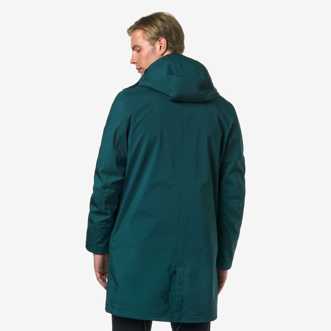Jackets Man THOMAS BONDED Long GREEN P-BLUE D Dressed Front Double		
