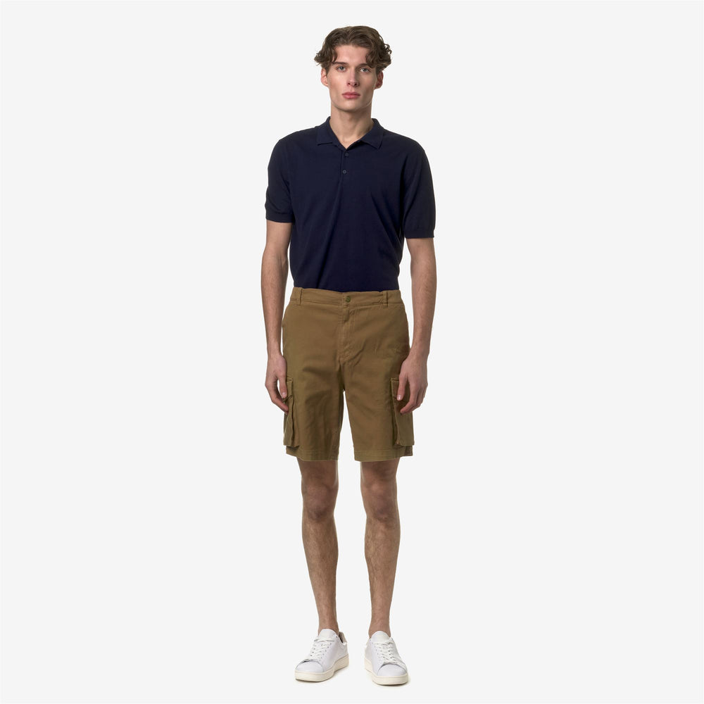 Brown Green Men's Cargo Bermuda Shorts for City Wear 02