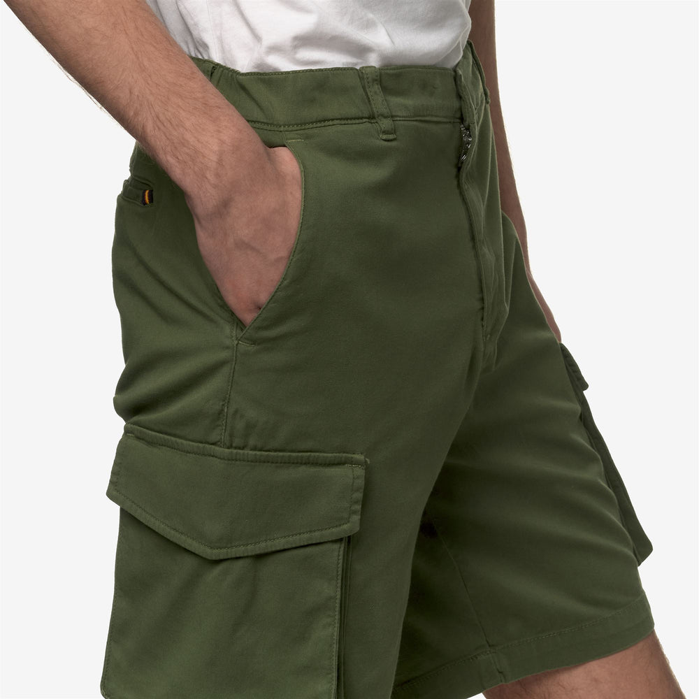 Shorts Man DAVON Cargo GREEN CYPRESS Detail Double				