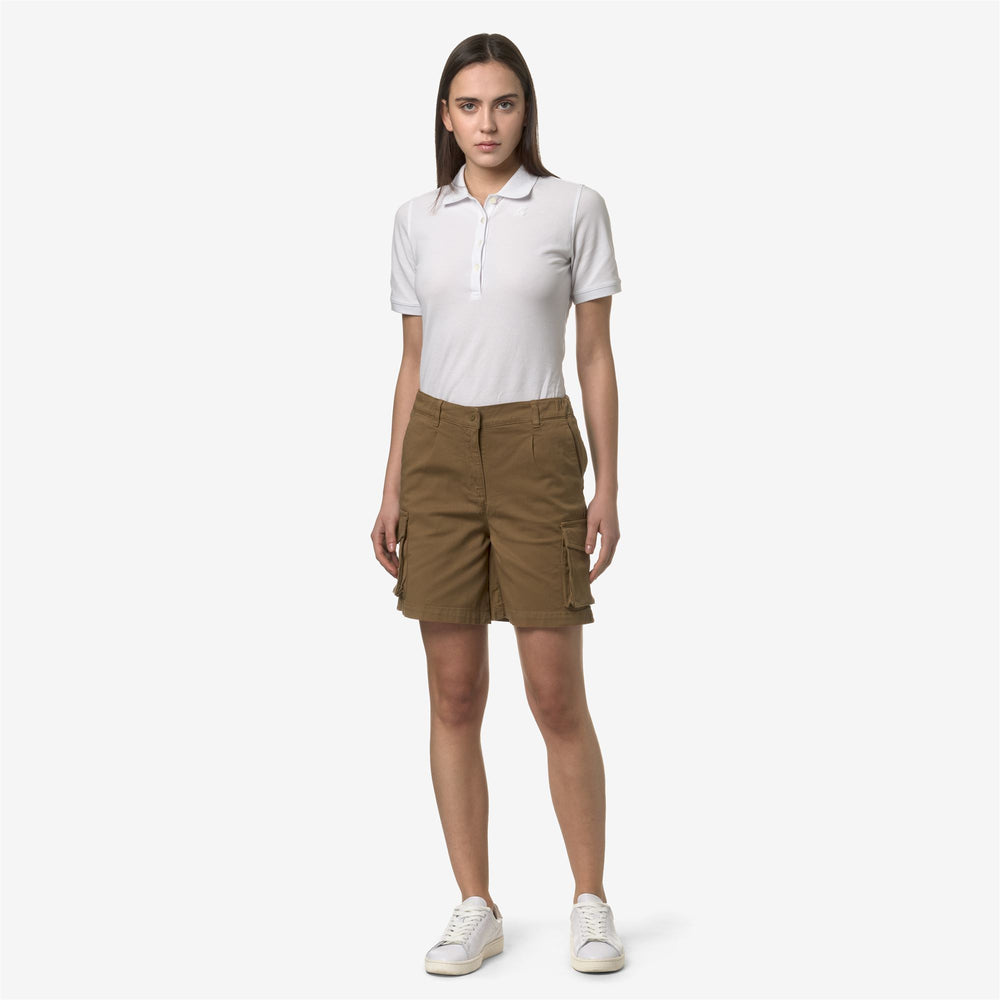 Brown Women's Cargo Bermuda Shorts for City Wear 02
