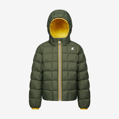 Jackets Boy P. JACK ST THERMO REVERSIBLE Short YELLOW Z-GREEN B Dressed Front (jpg Rgb)	