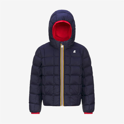 Jackets Boy P. JACK ST THERMO REVERSIBLE Short RED - BLUE DEPTH Dressed Front (jpg Rgb)	