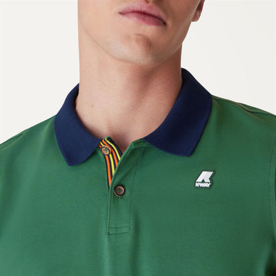 Polo Shirts Man VINNIE Polo GREEN DK Detail Double				