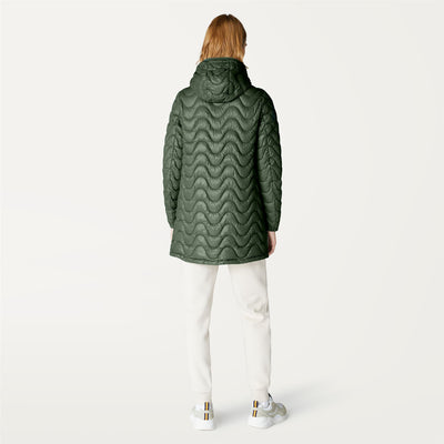 Jackets Woman SOPHIE ECO WARM Mid GREEN LAUREL Dressed Front Double		