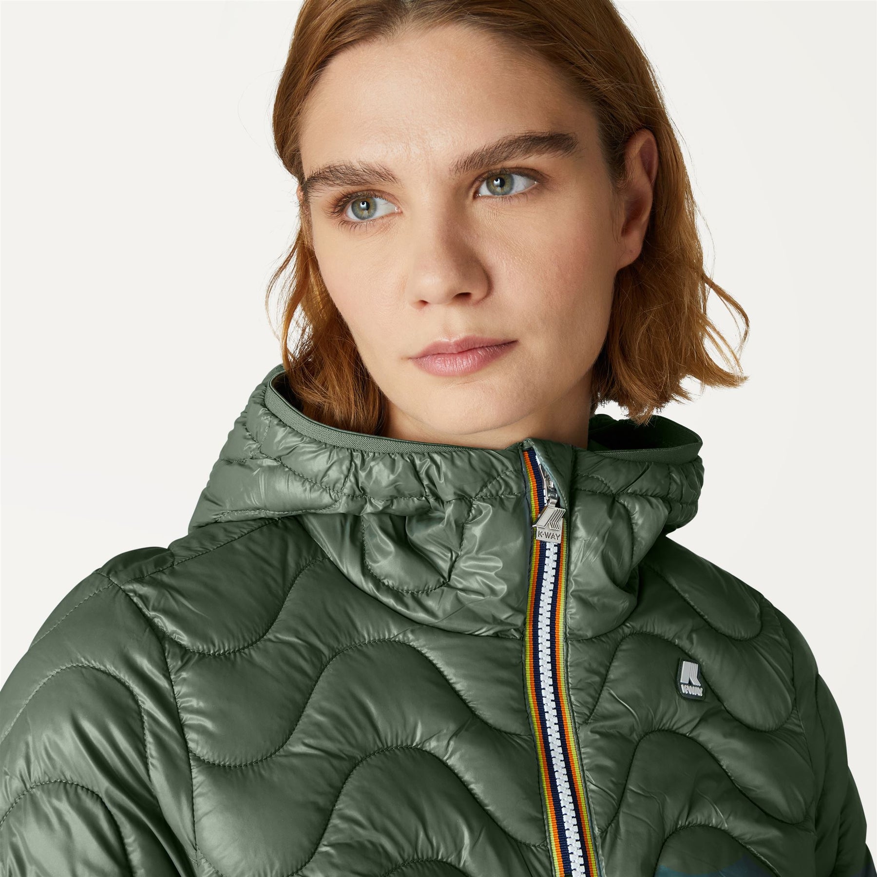Jackets Woman SOPHIE QUILTED WARM Mid GREEN LAUREL – K-Way.com