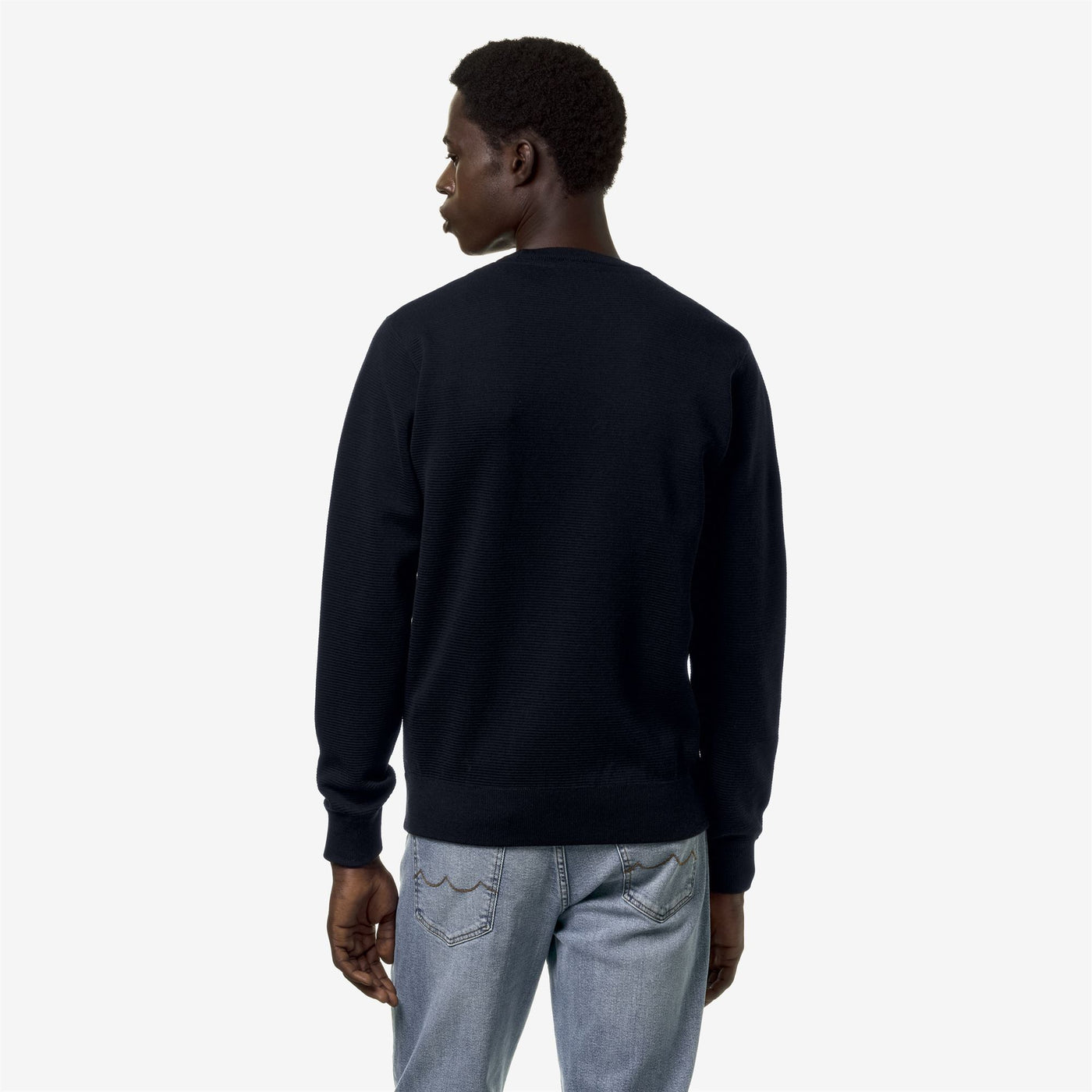 Knitwear Man SEBASTIEN EASY CARE Pull  Over BLUE DEPTH Dressed Front Double		