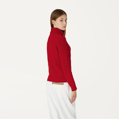 Knitwear Woman CLAIRIE BRAID Pull  Over RED DK Dressed Front Double		