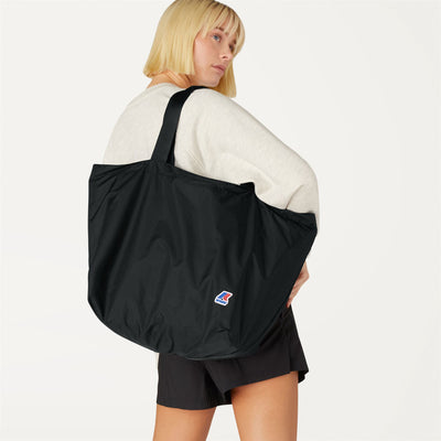 Bags Woman ERINA L Shopping Bag Black Pure | K-Way Detail Double				