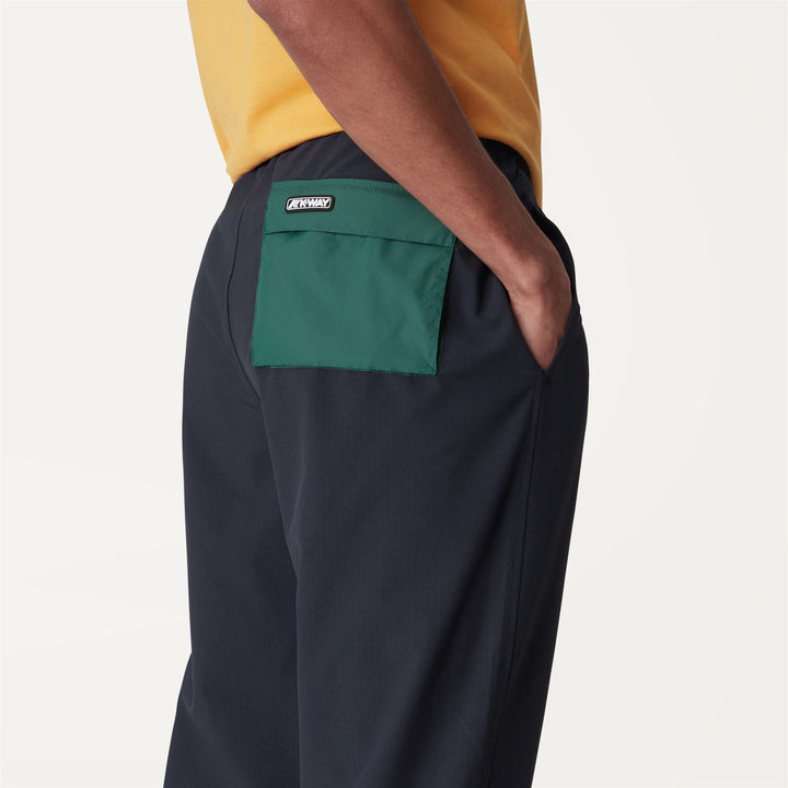 Pants Unisex MIXMAKE MICKET Sport Trousers BLUE DEPHT-GREEN DK Detail Double				