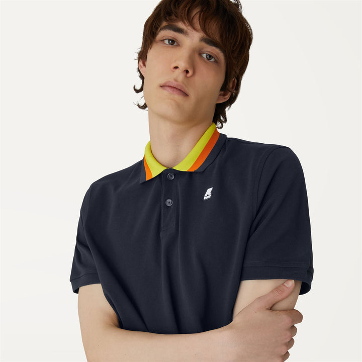 Polo Shirts Man OLIVET Polo BLUE DEPTH Detail Double				