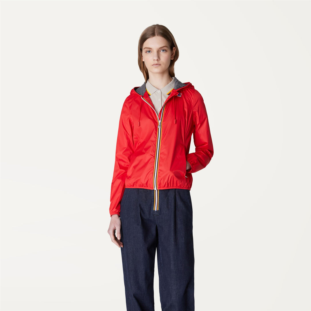 Jackets Woman LILY POLY JERSEY Short RED Dressed Back (jpg Rgb)		