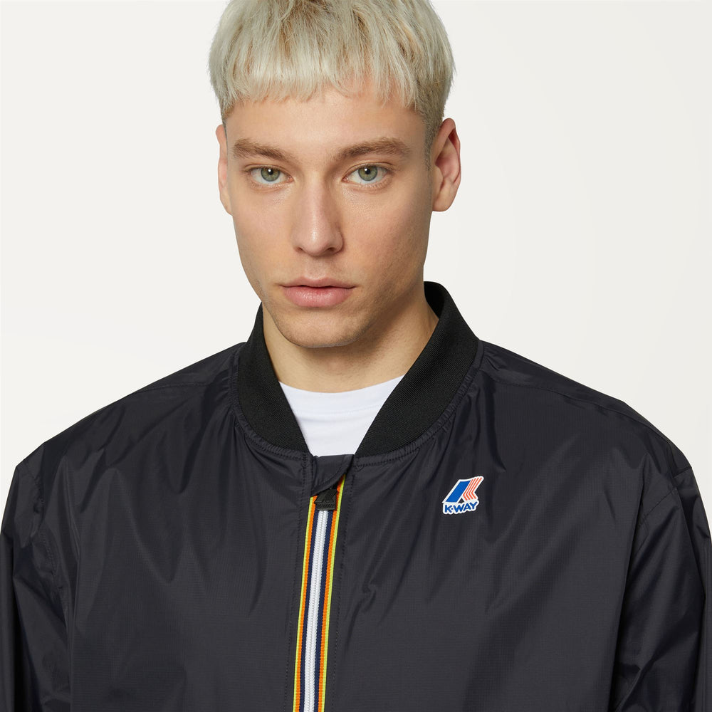 Black Grey Unisex Packable Waterproof Bomber Jacket 02