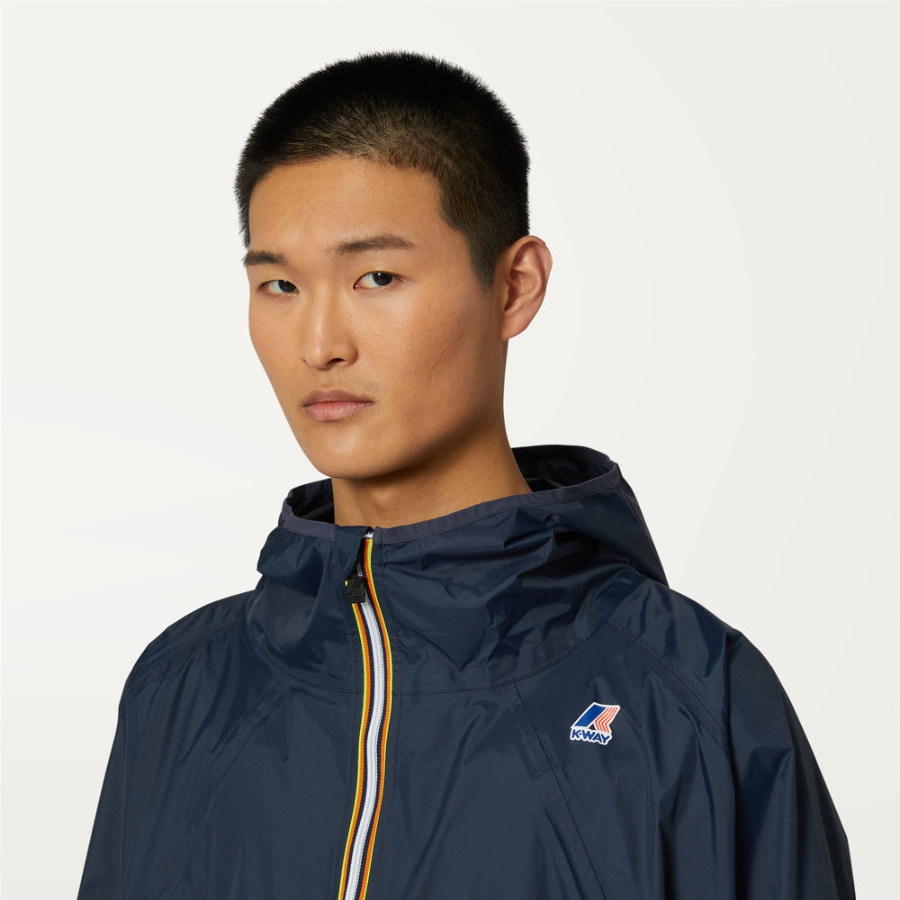 Blue Unisex Waterproof Packable Poncho Jacket 02