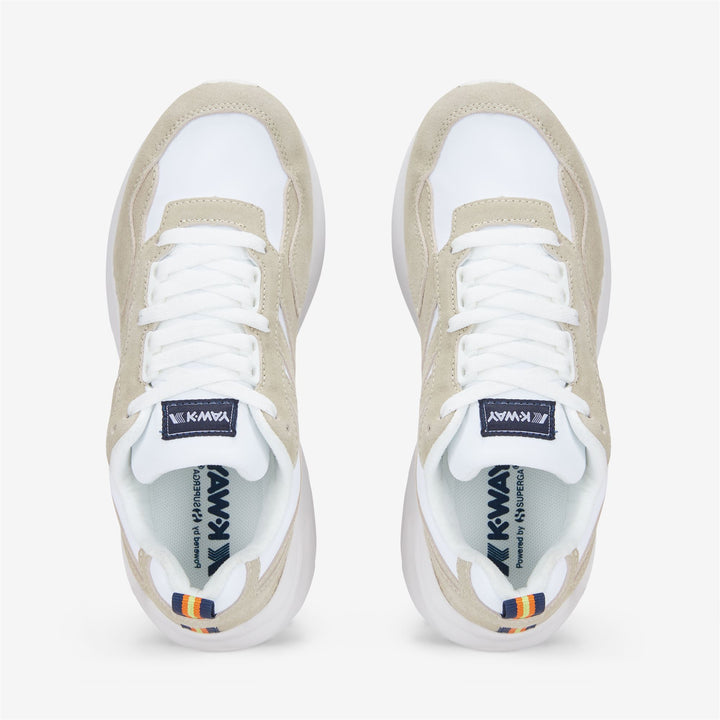 Sport Shoes Unisex TRAINING 3.0 LACES Low Cut WHITE - BEIGE Dressed Back (jpg Rgb)		