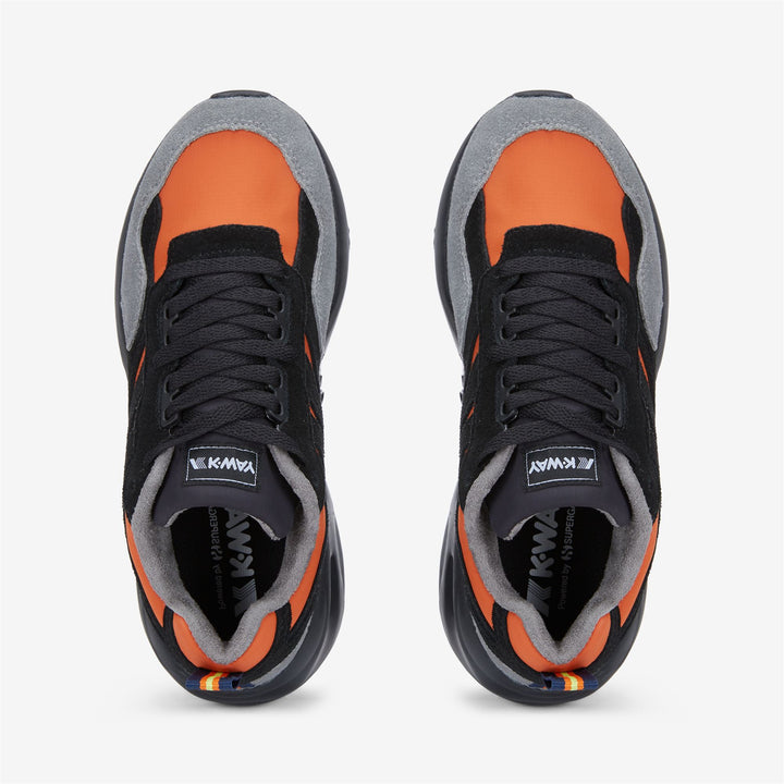 Sport Shoes Unisex TRAINING 3.0 LACES Low Cut ORANGE - BLACK - MID GREY Dressed Back (jpg Rgb)		