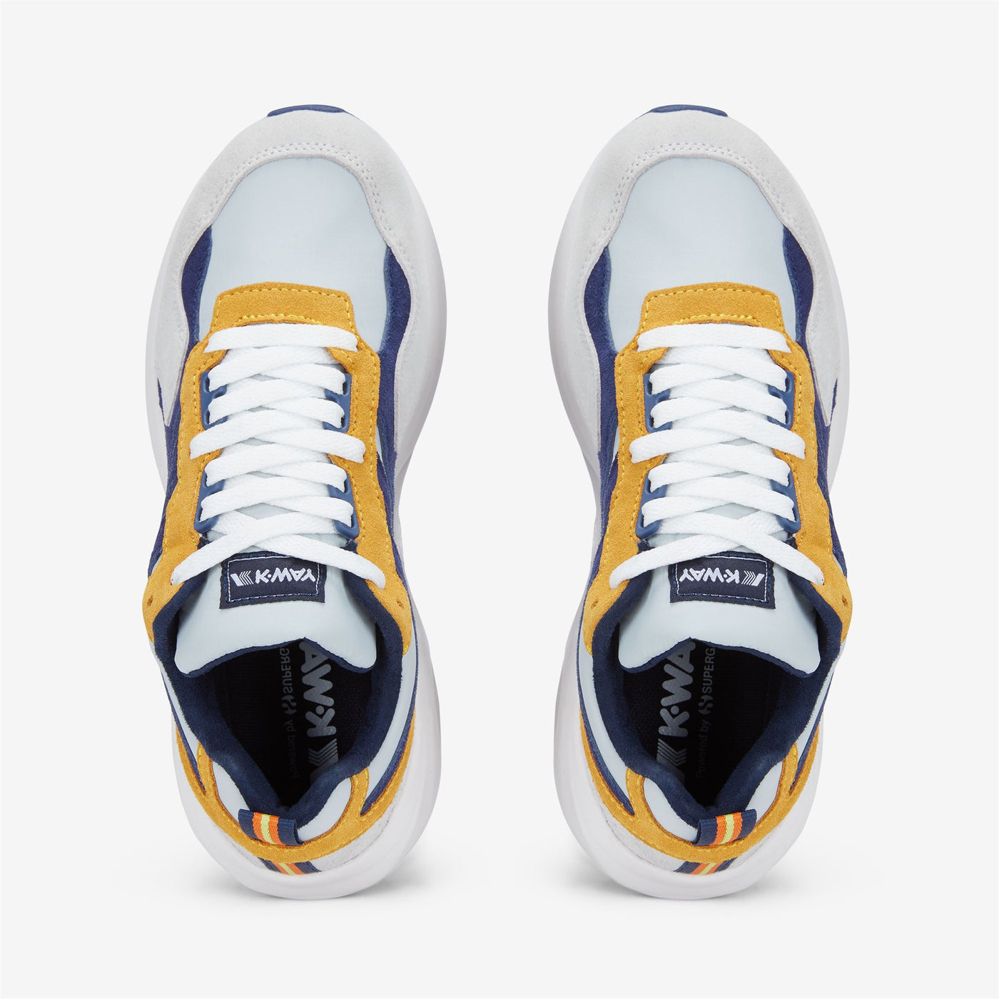 Sport Shoes Unisex TRAINING 3.0 LACES Low Cut GREY LT - BLUE MEDIEVAL - YELLOW RASPBERRY Dressed Back (jpg Rgb)		