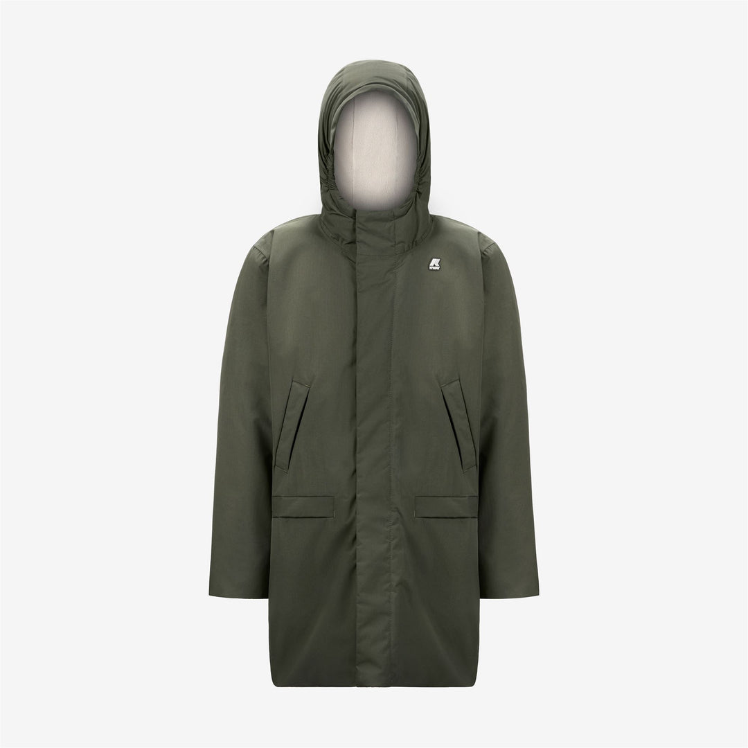 Grey Green Boys' Waterproof 3/4 Length Jacket with Padding 01