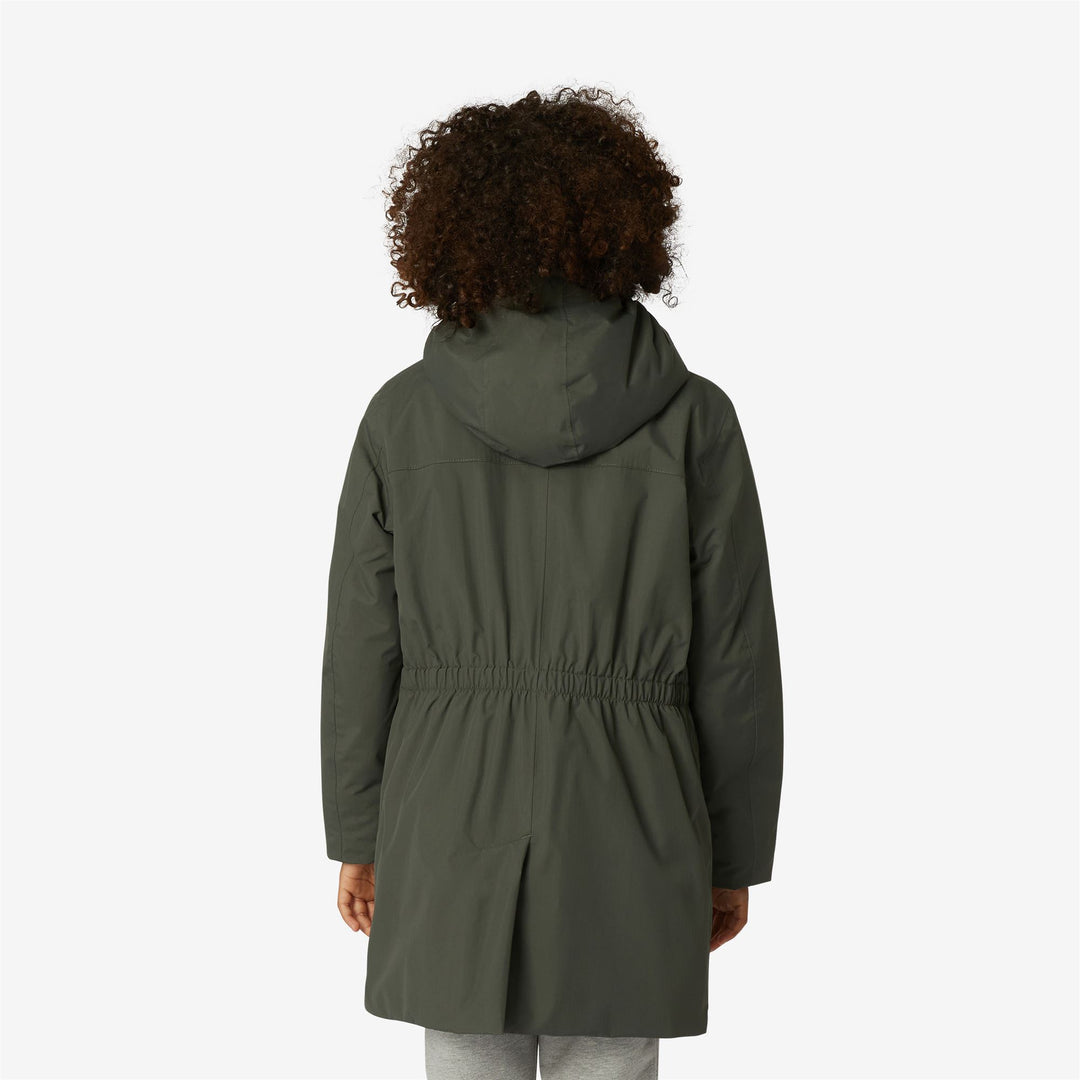 Grey Green Boys' Waterproof 3/4 Length Jacket with Padding main