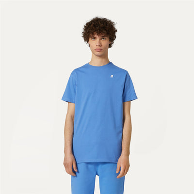 T-ShirtsTop Man ELLIOT BACK THICK 3D PRINT LOGO T-Shirt BLUE ULTRAMARINE Dressed Back (jpg Rgb)		