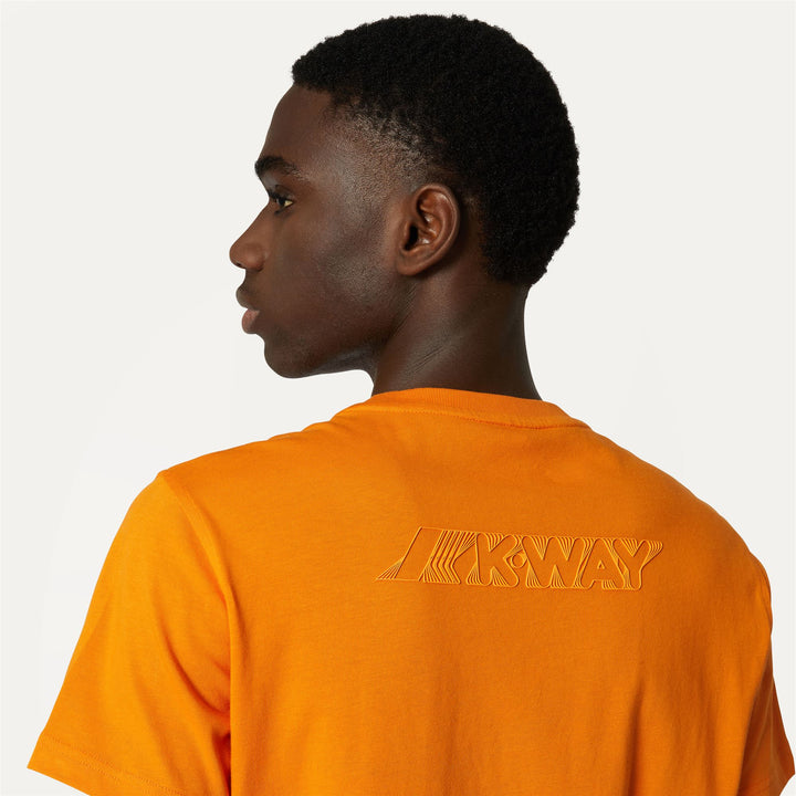 T-ShirtsTop Man ELLIOT BACK THICK 3D PRINT LOGO T-Shirt ORANGE RUST Detail Double				