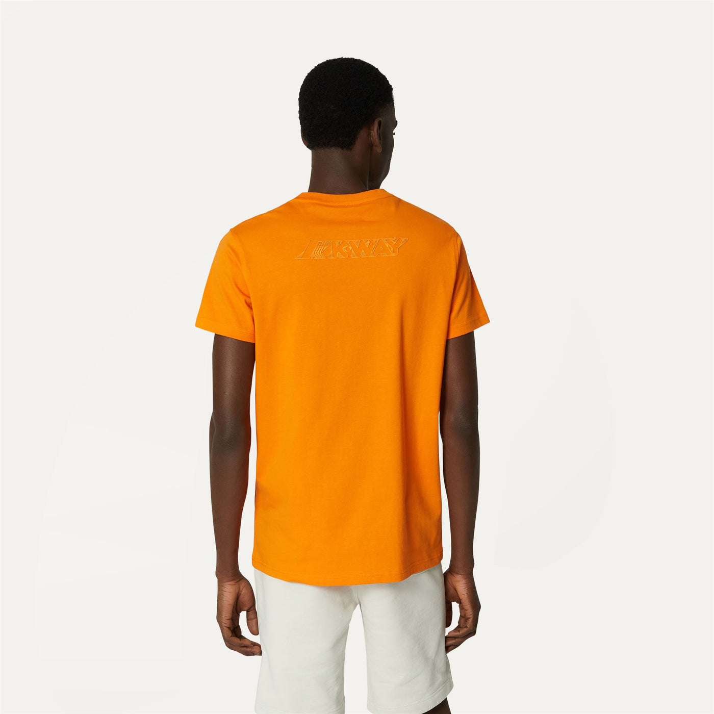 T-ShirtsTop Man ELLIOT BACK THICK 3D PRINT LOGO T-Shirt ORANGE RUST Dressed Front Double		