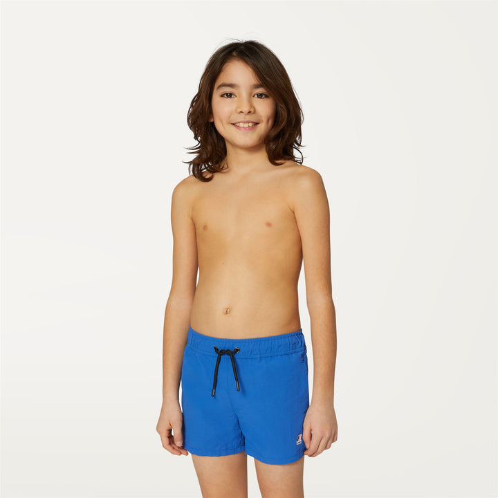 Bathing Suits Boy P. LE VRAI OLIVIER Swimming Trunk BLUE ROYAL MARINE Detail (jpg Rgb)			