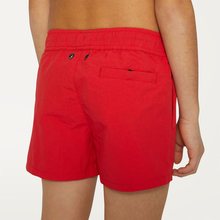 Bathing Suits Boy P. LE VRAI OLIVIER Swimming Trunk RED Detail Double				