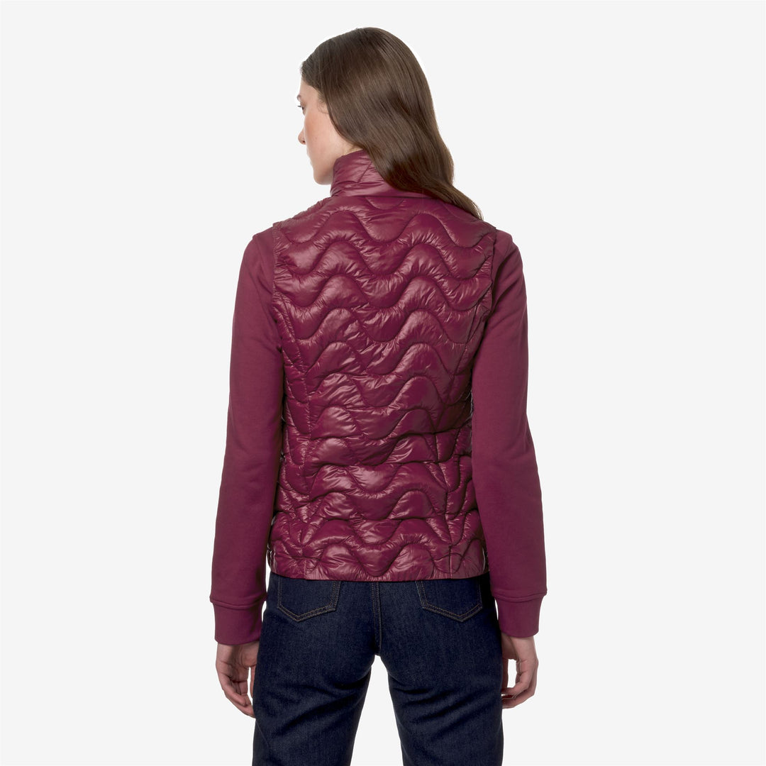 Jackets Woman VIOLE QUILTED WARM Short RED DK Dressed Front Double		