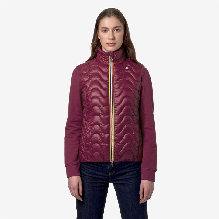 Jackets Woman VIOLE QUILTED WARM Short RED DK Dressed Back (jpg Rgb)		