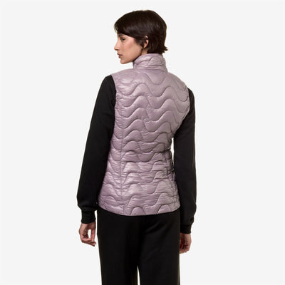 Jackets Woman VIOLE QUILTED WARM Short VIOLET DUSTY Dressed Front Double		